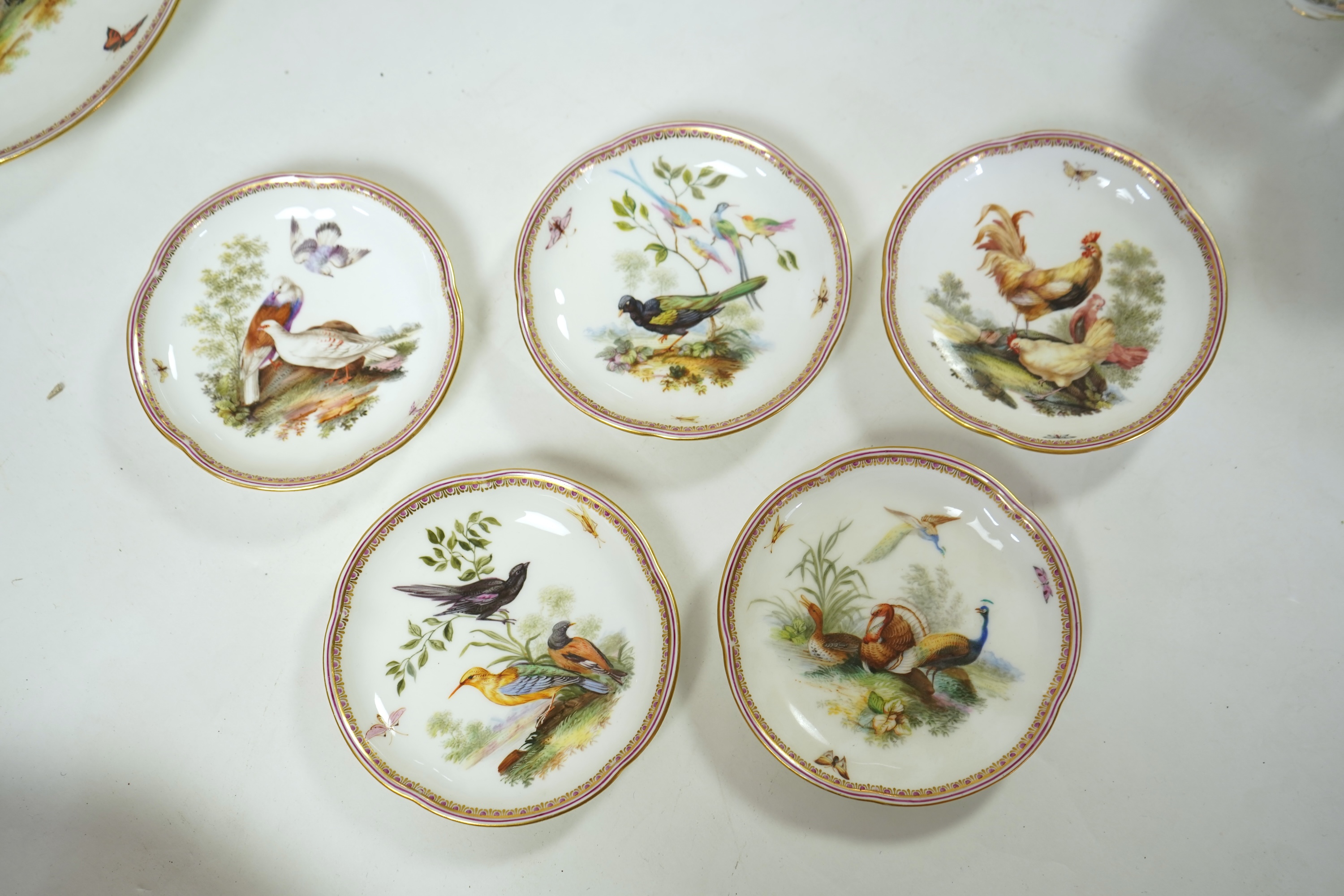 A Coalbrookdale ‘hundred bird’ tea set, mid 19th century, attributed to John Randall